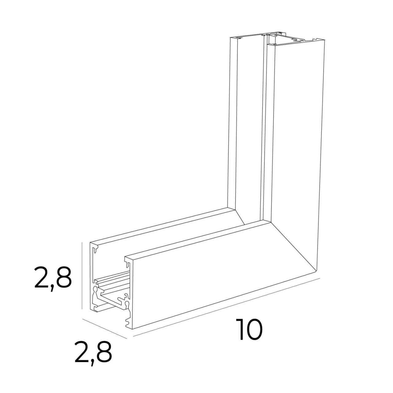 Maxlight MT0030 Magnetic Magnetic Wall-ceiling corner for low-profile surface track MT0028/MT0029 [2]