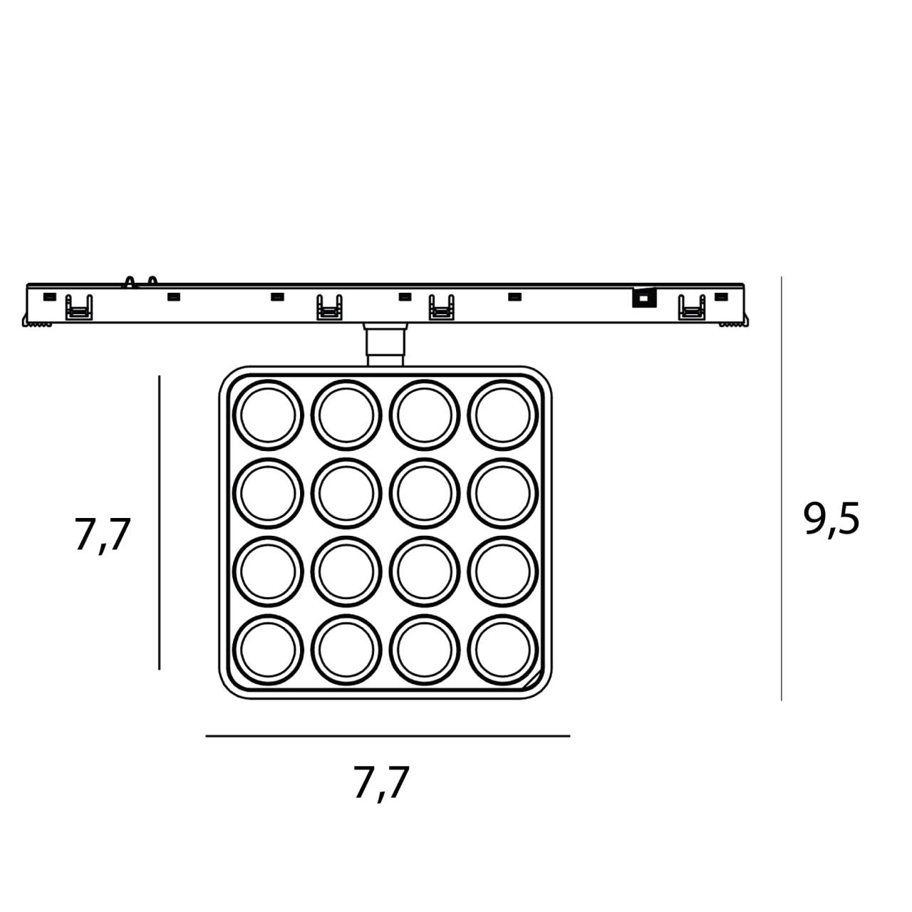 MAXLIGHT N0013N  Micro11 Square grid 12W On/Off [5]