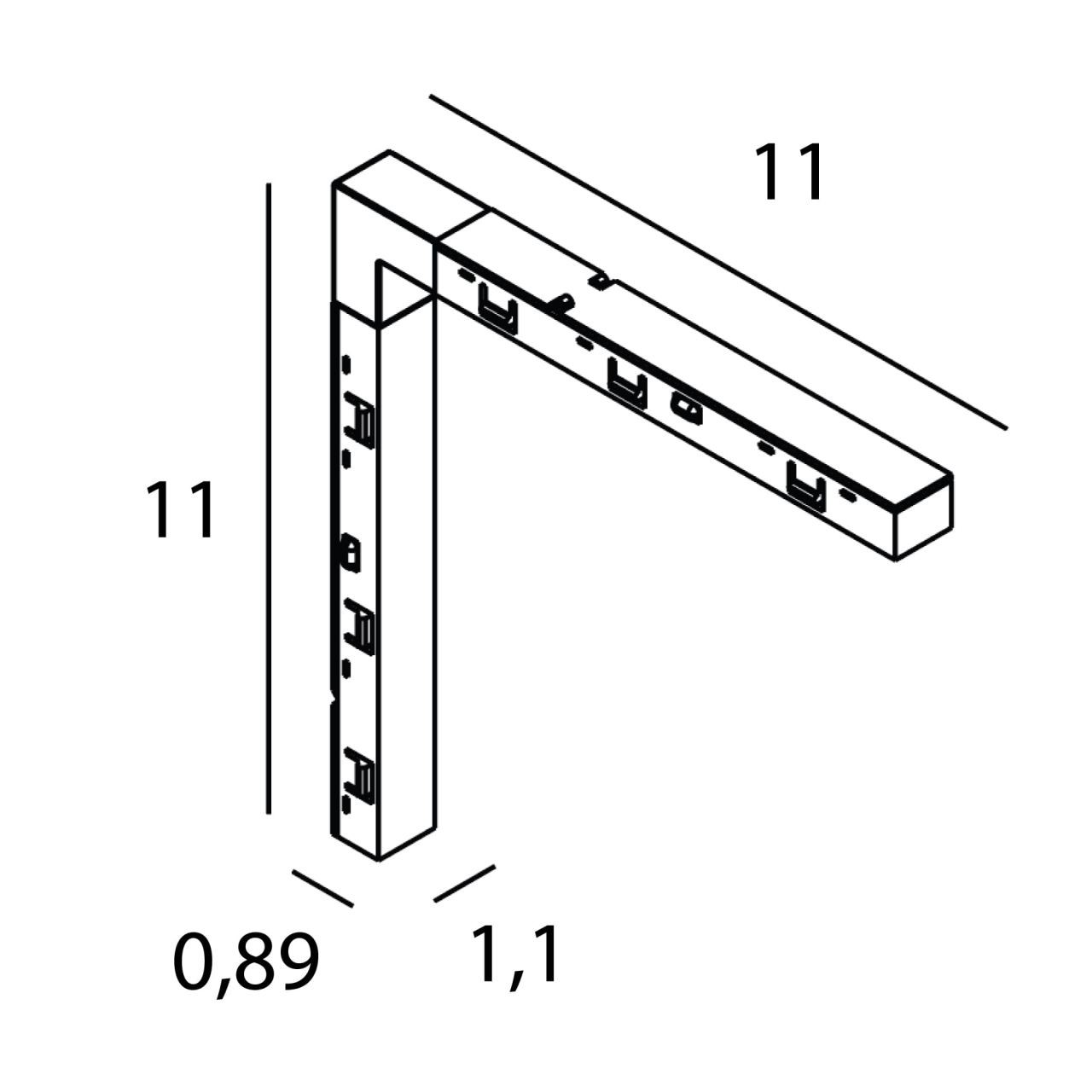 MAXLIGHT NA0005 Micro11 Electrical connector, external side angle NT0005, NT0010, NT0015 -MICRO11 black [4]