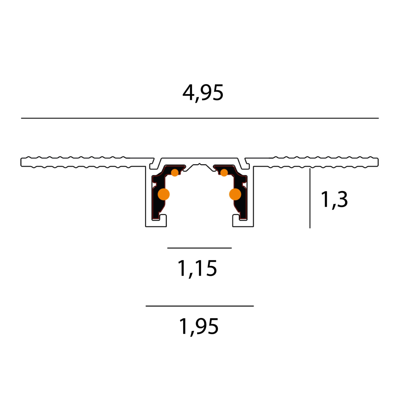 MAXLIGHT NT0002 Micro11 Micro recessed track conductor 200 cm [5]