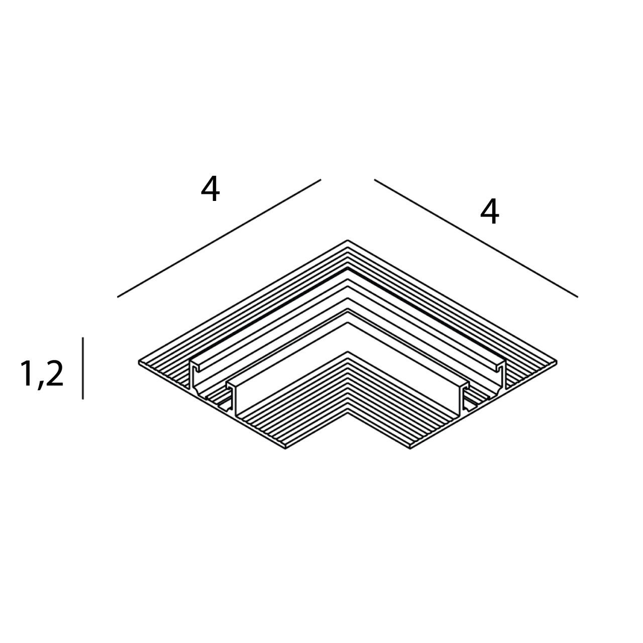 MAXLIGHT NT0003 Micro11 Recessed corner bracket, 90° angle  (for NT0001, NT0002) [3]