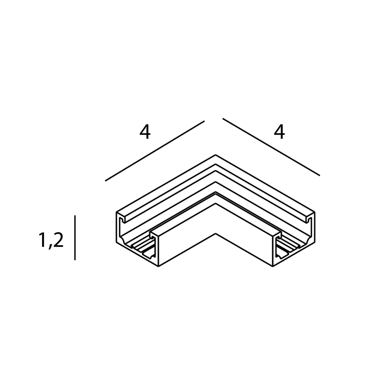 MAXLIGHT NT0008 Micro11 Surface-mounted corner bracket, 90° angle NT0006,NT0007-  MICRO11  black [3]
