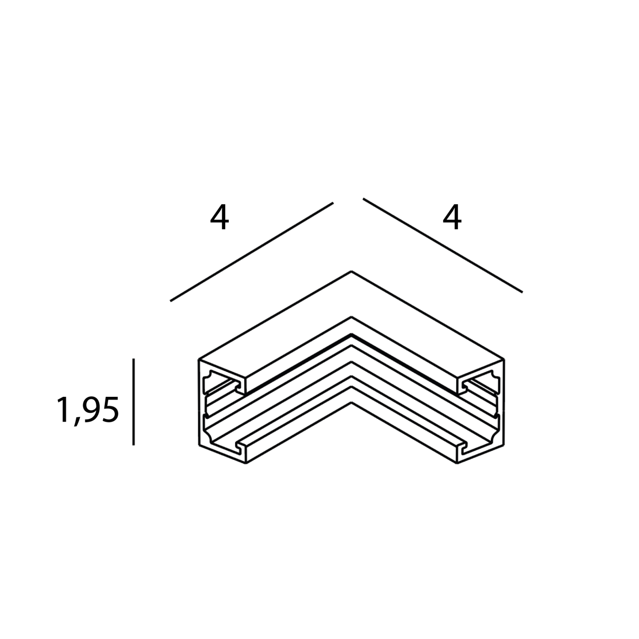 MAXLIGHT NT0009 Micro11 Surface-mounted corner bracket, internal side angle NT0006, NT0007- MICRO11  negru [3]