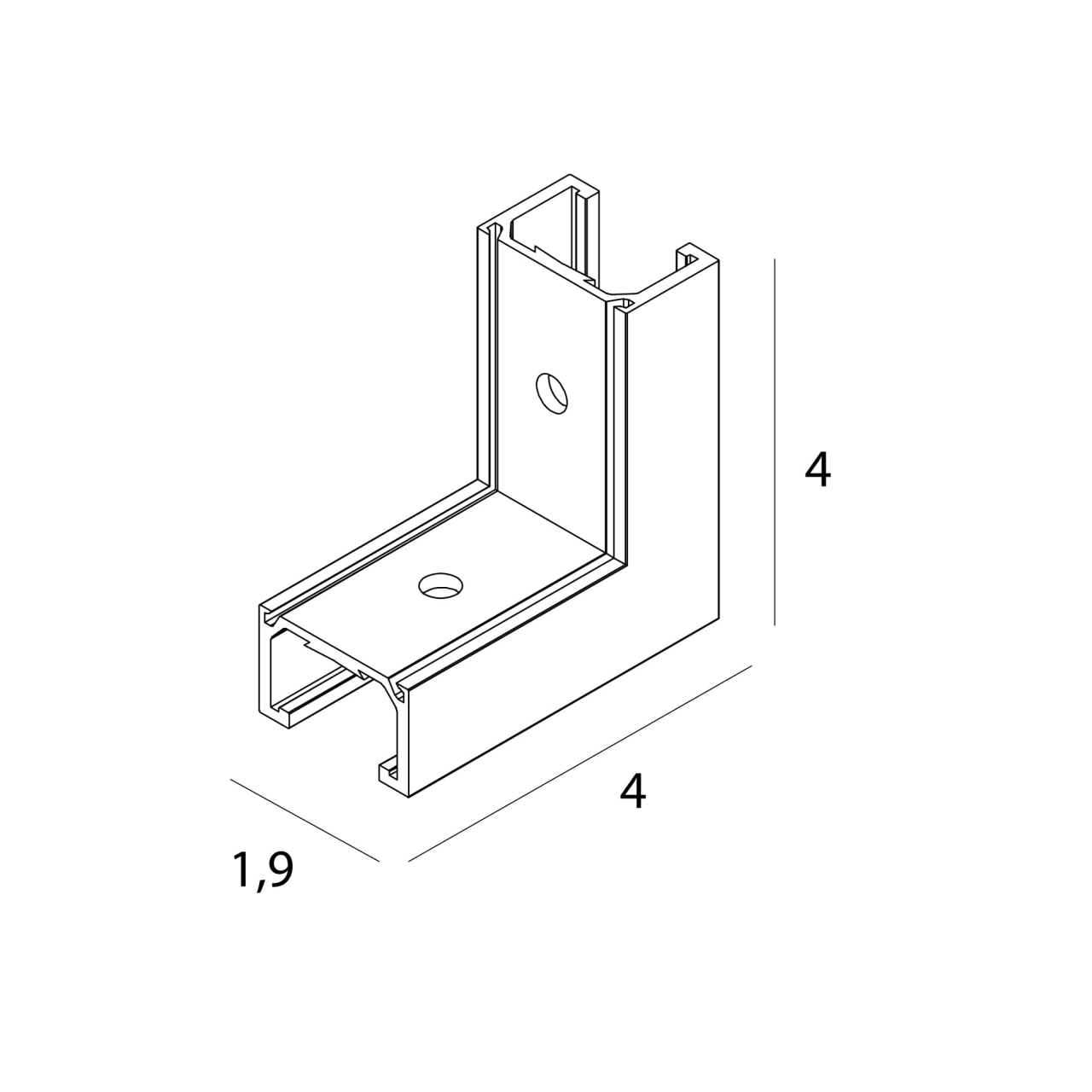 MAXLIGHT NT0010 Micro11 Surface-mounted corner bracket, external side angle NT0006, NT0007- MICRO11 negru [2]