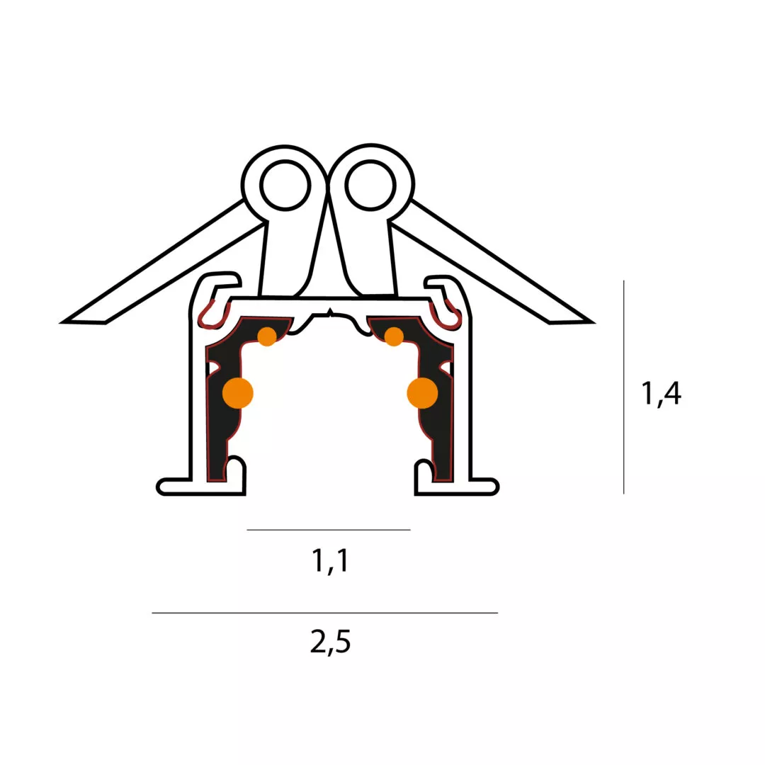 MAXLIGHT NT0012 Micro11 Micro recessed spring track conductor 200cm [10]