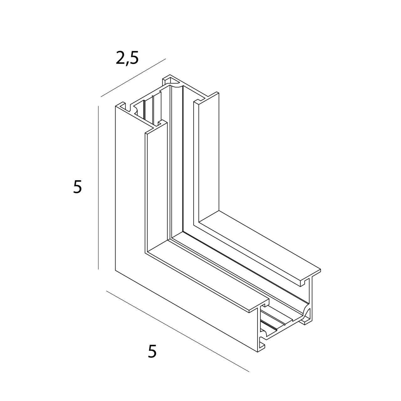 MAXLIGHT NT0014 Micro11 Recessed spring corner bracket, internal side angle NT0011, NT0012- MICRO11 black [3]