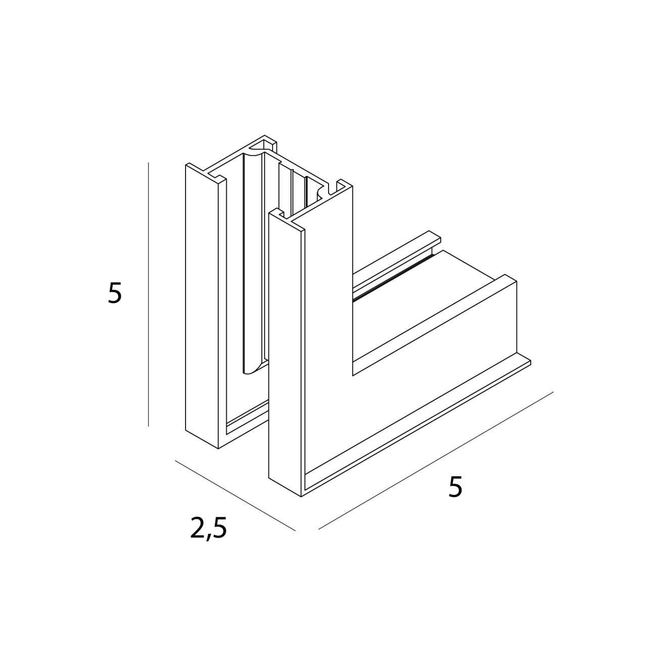 MAXLIGHT NT0015 Micro11 Recessed spring corner bracket, external side angle NT0011, NT0012- MICRO11 BLACK [3]