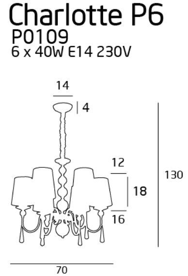Maxlight Charlotte P0109 Candealbru modern crom [8]