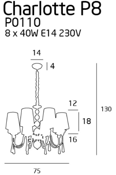 Maxlight Charlotte P0110 candelabru modern cristal [5]
