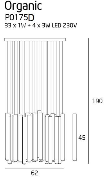 MAXLIGHT P0175D Lustre simple ORGANIC 33x1 CHROM [6]