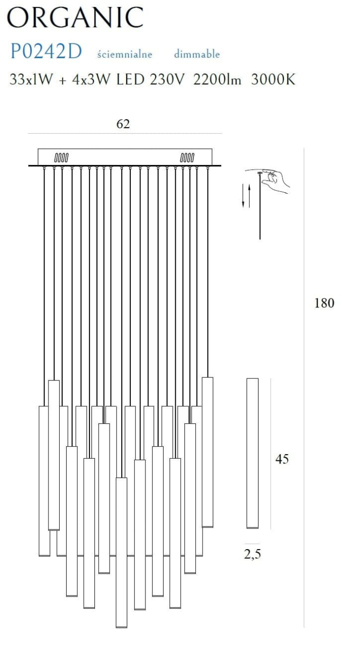 MAXLIGHT P0242D Lustre simple ORGANIC 33x1 Auriu [6]