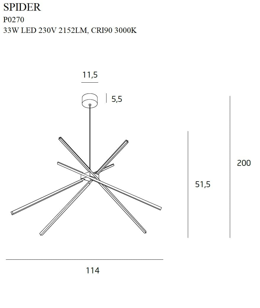 MAXLIGHT P0270 Lustre simple SPIDER white [8]