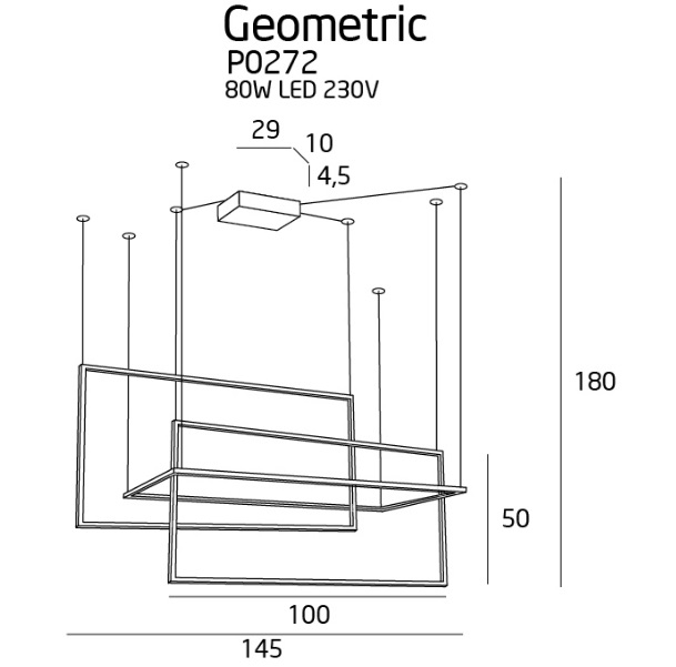 MAXLIGHT P0272 Lustre simple GEOMETRIC BIAŁA-Suspensie [6]