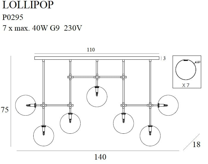 LOLLIPOP7 P0295 - suspensie moderna - auriu [3]