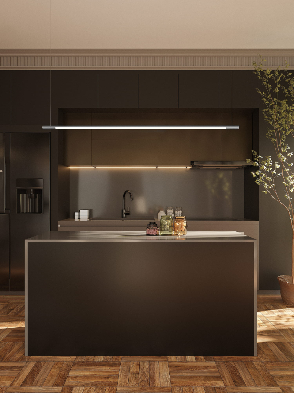 MAXLIGHT P0359 Lustre simple ORGANIC HORIZON 150CM CHROM-Suspensie [4]