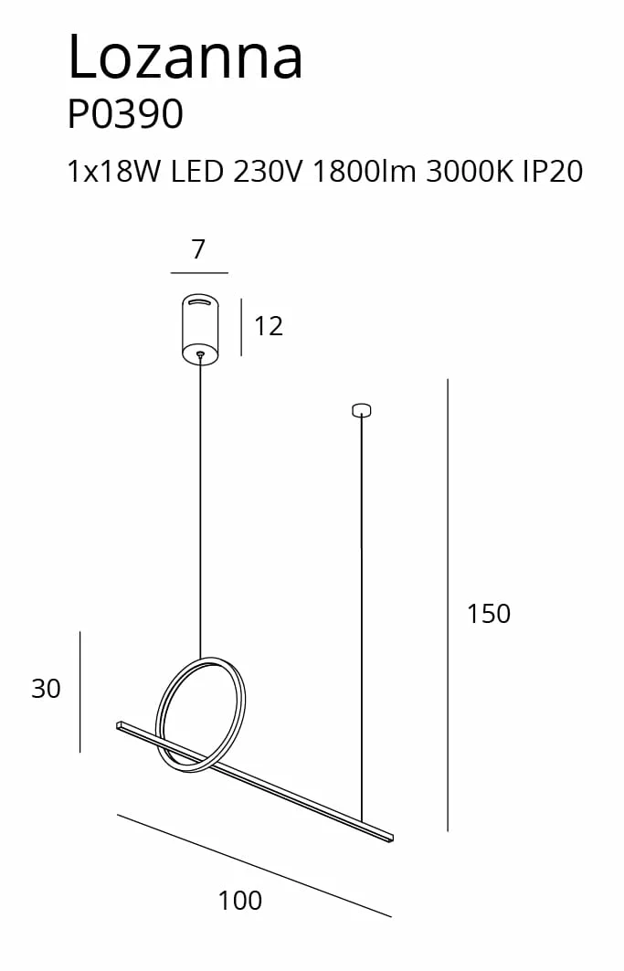 MAXLIGHT P0390 Lustra simpla LOZANNA 18W auriu [4]