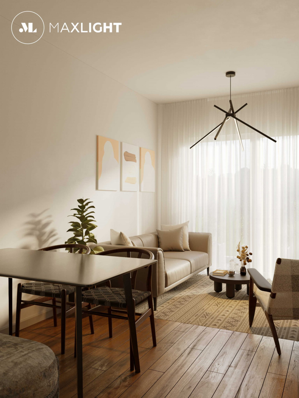 MAXLIGHT P0412 Lustre simple SPIDER BLACK [3]