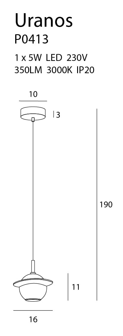 MAXLIGHT URANOS P0413 Suspensie moderna [4]
