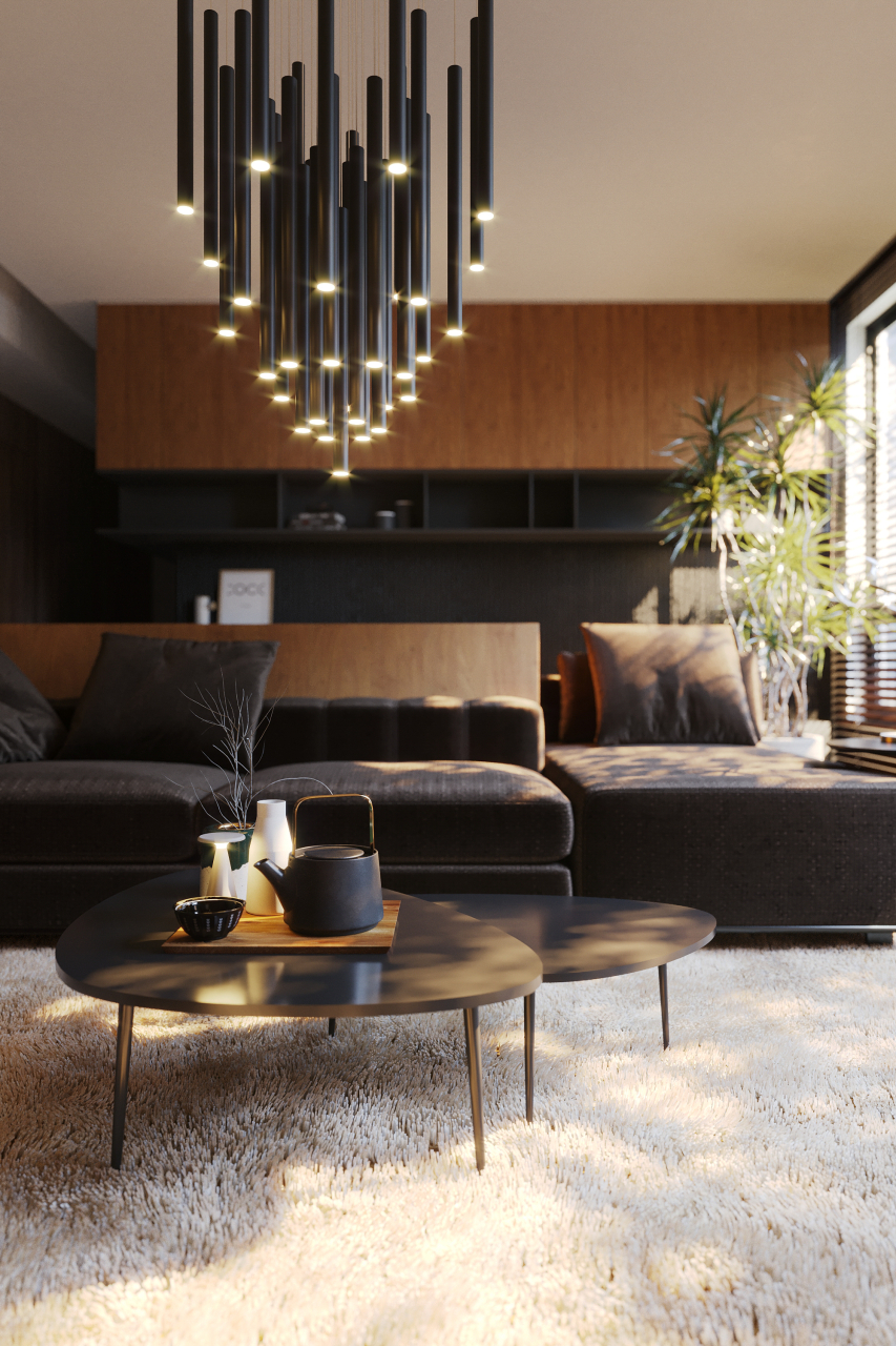 MAXLIGHT P0419D Lustre simple ORGANIC 33x1 Negru Dimmabil [4]