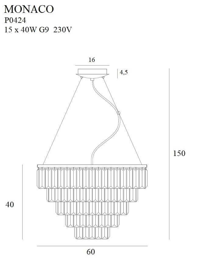 MAXLIGHT P0424 Lustre simple MONACO AURIU Ø 60 cm [6]