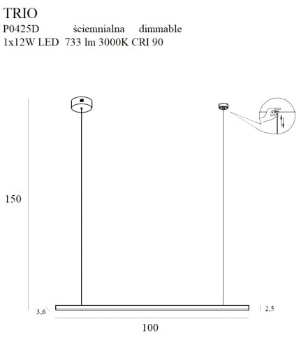 MAXLIGHT P0425D Lustre simple TRIO 1 Auriu [4]
