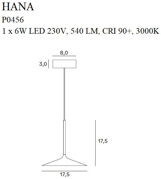 HANA P0456 - suspensie moderna LED negru [3]