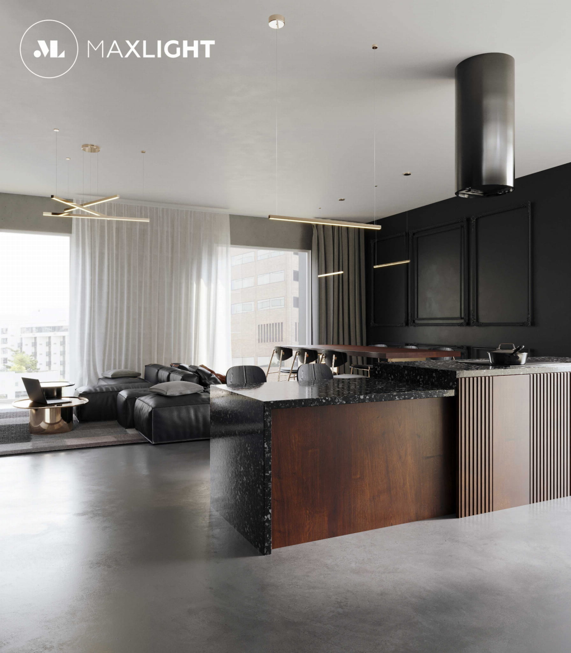 MAXLIGHT P0474D Lustre simple TRIO 3 Auriu periat [3]