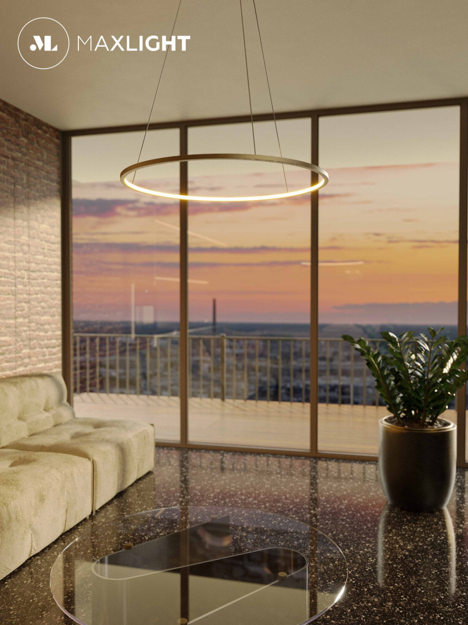 MAXLIGHT P0493 Lustre simple QUEEN  Ø 50 cm auriu periat [2]