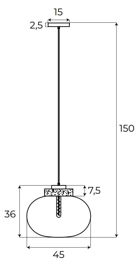 MAXLIGHT P0517 Lustre simple MOONSTONE SMOKE GLASS+WHITE MARBLE [2]