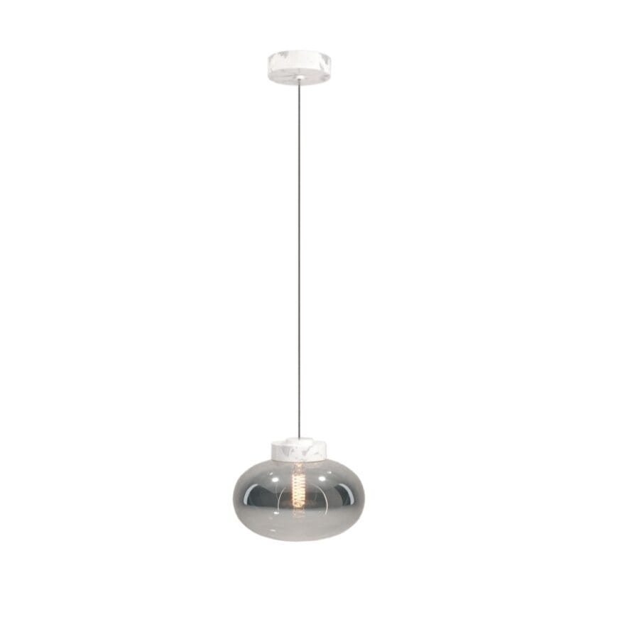 MAXLIGHT P0517 Lustre simple MOONSTONE SMOKE GLASS+WHITE MARBLE [3]