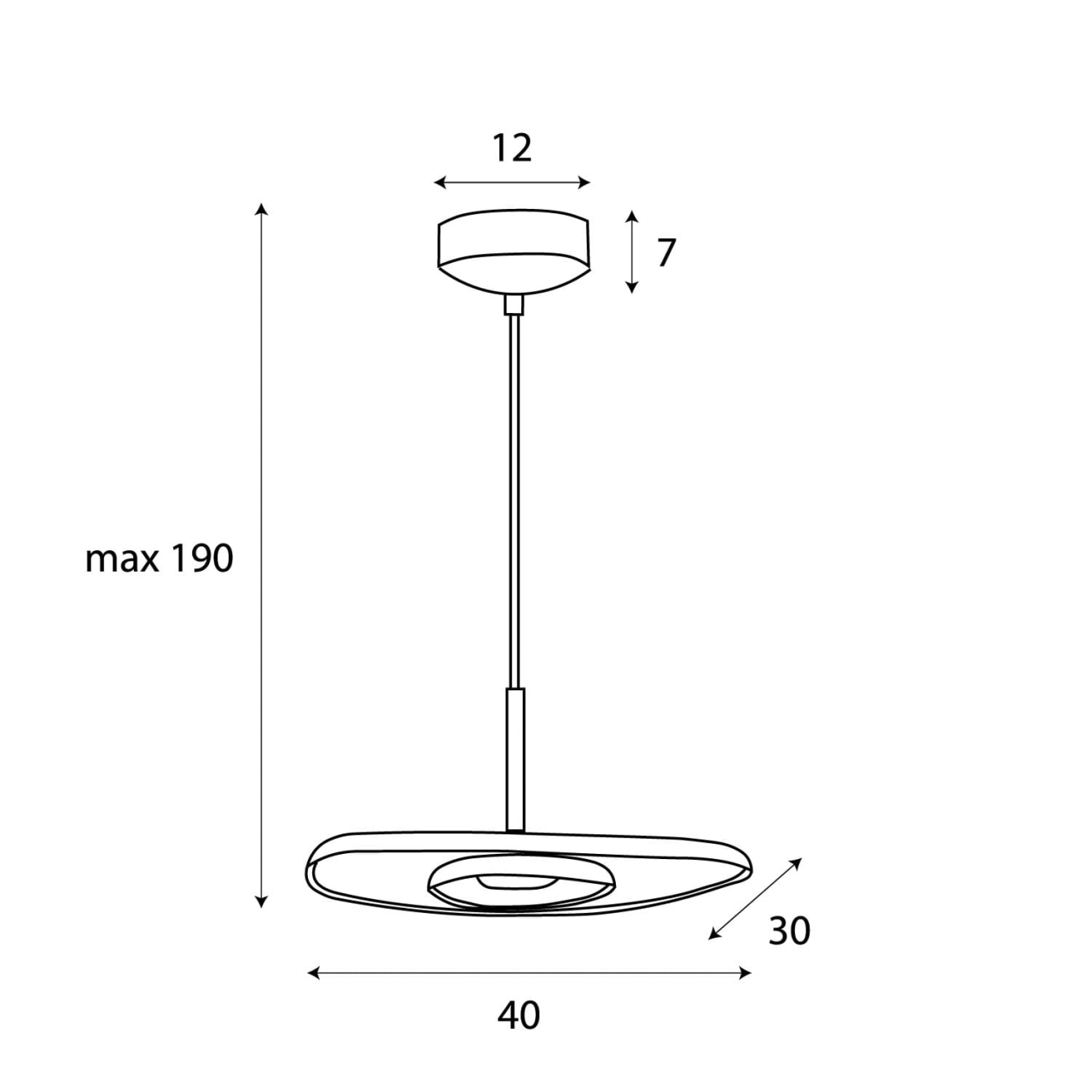 MAXLIGHT P0560 LAMPA WISZACA DEUX BLACK&GREY- suspensie moderna LED [10]