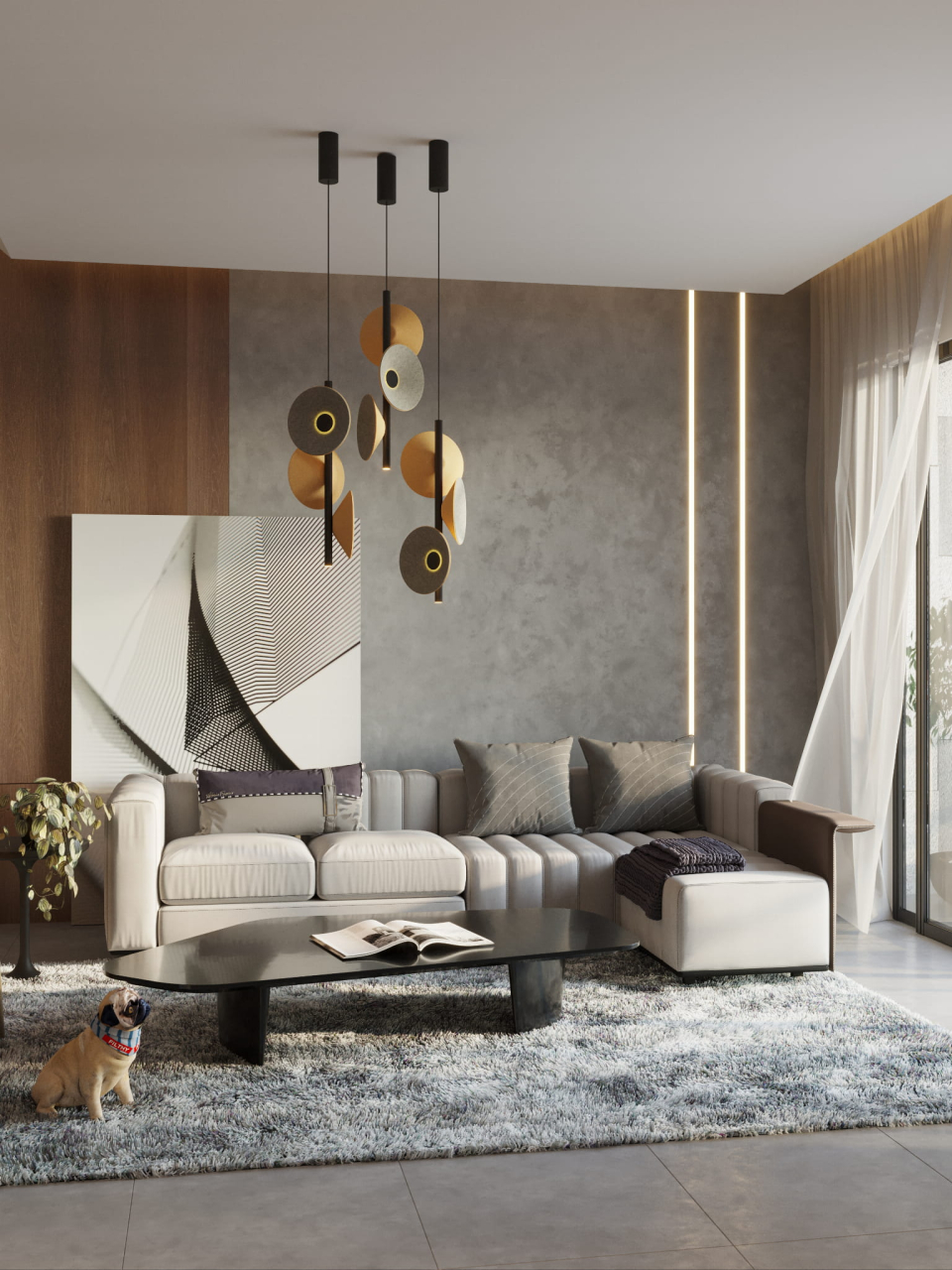 MAXLIGHT P0564 SUSPENSIE PURO EARTH YELLOW&GREY [5]