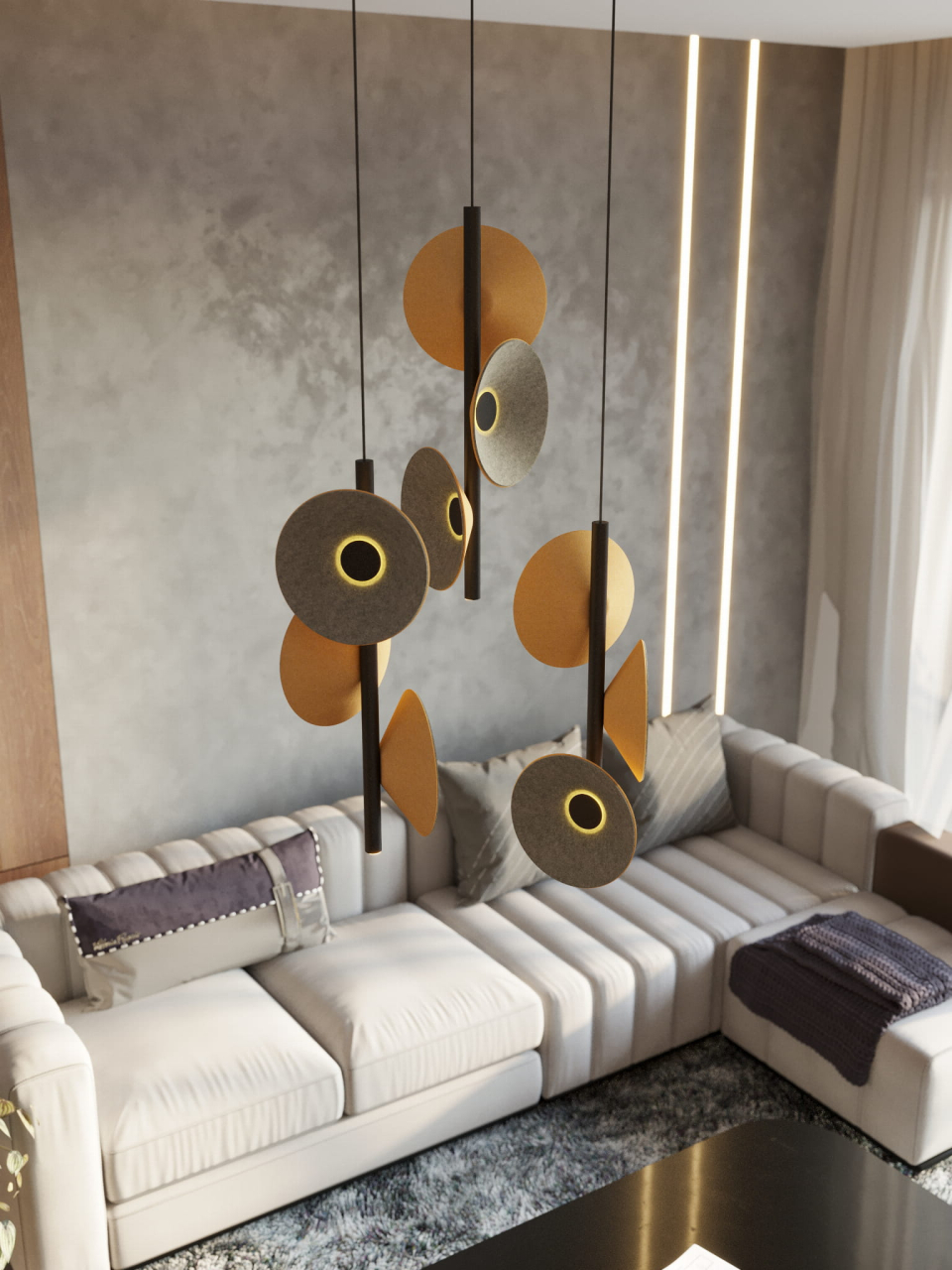 MAXLIGHT P0564 SUSPENSIE PURO EARTH YELLOW&GREY [6]