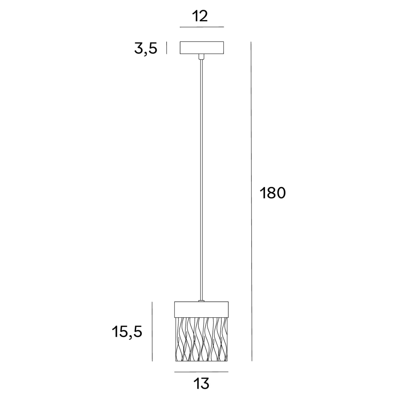 MAXLIGHT P0574D Lustre simple VETRO BRUSHED BLACK [8]