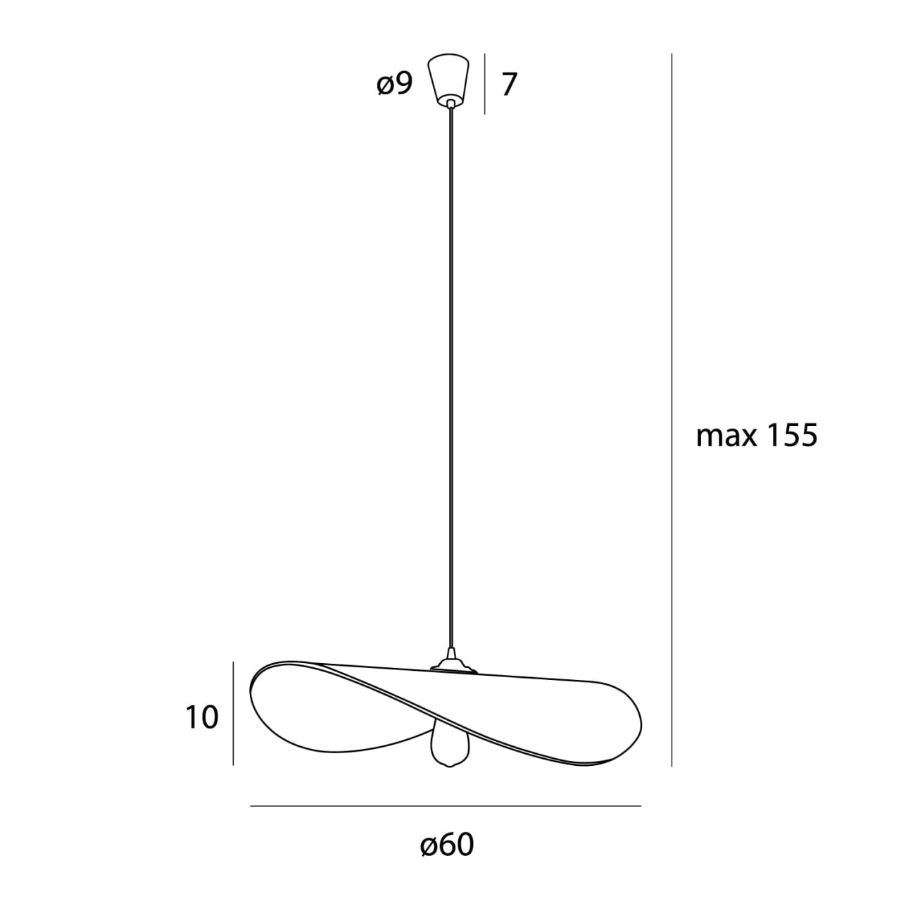 MAXLIGHT P0585 Lustre simple PAN-Suspensie [8]