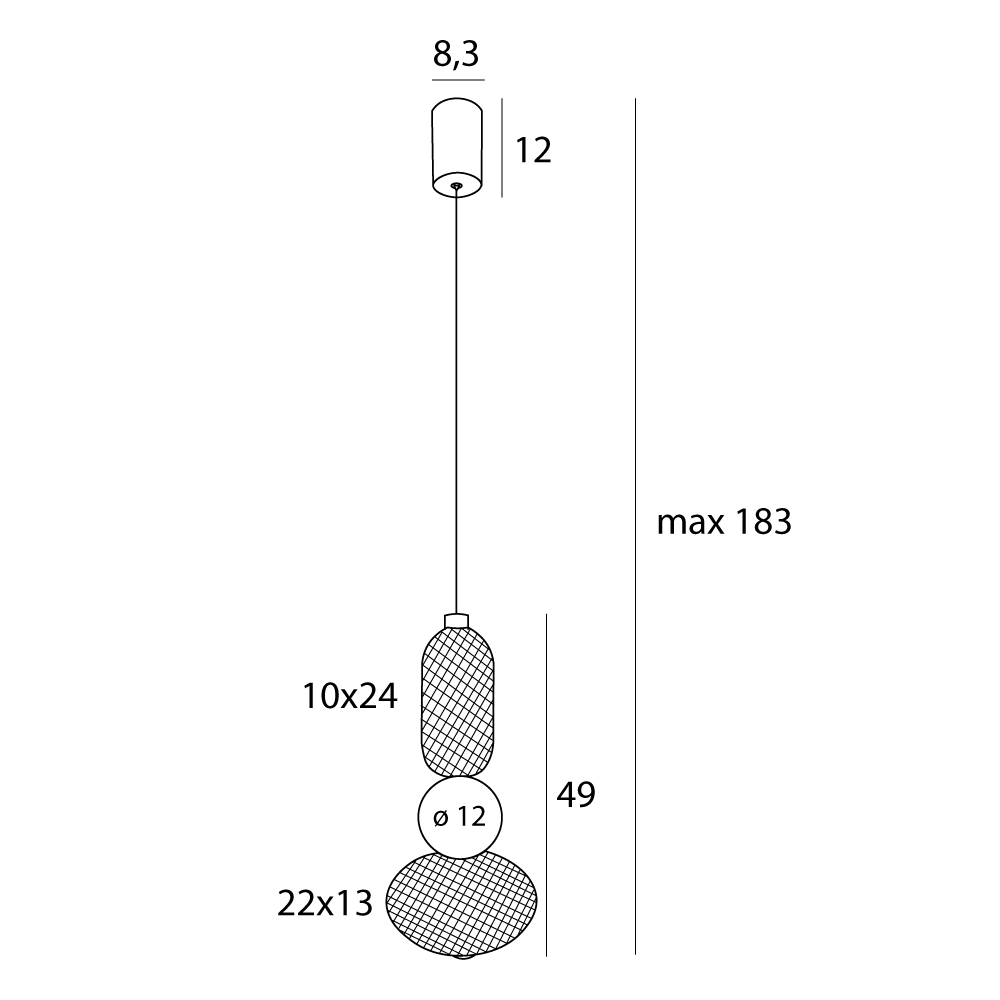 MAXLIGHT P0591 Lustre simple BORA A-Suspensie [7]