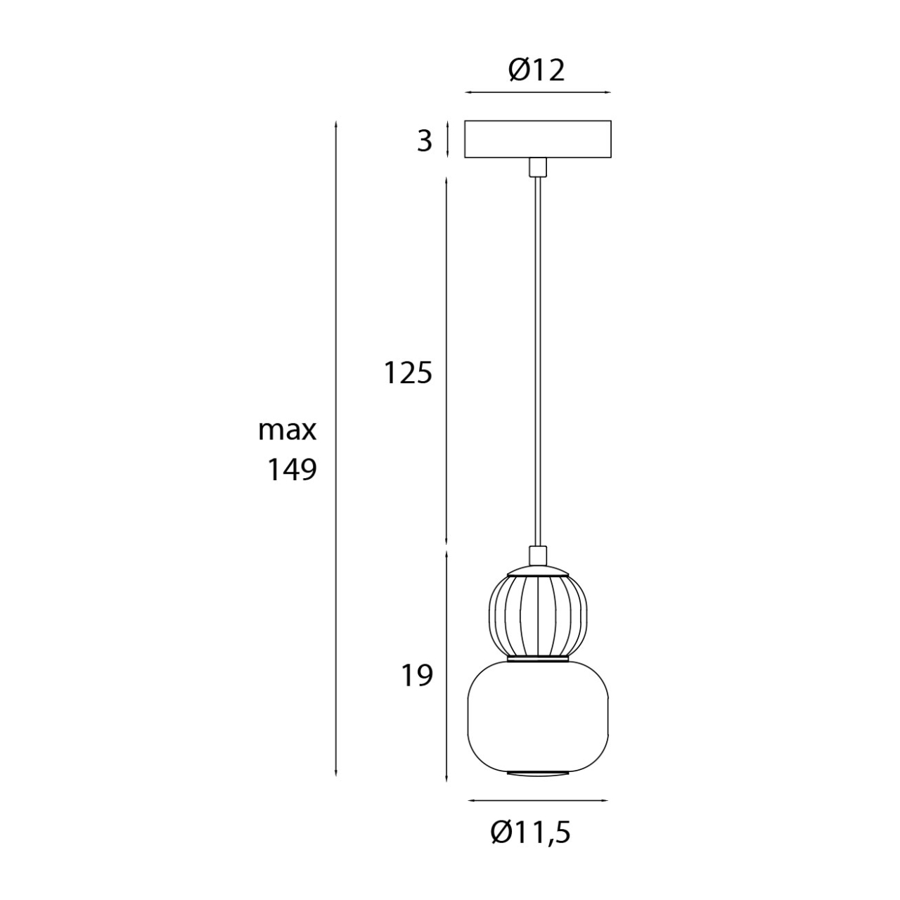MAXLIGHT P0624 LAMPA WISZACA MULTICOLOR MODERN 5W, OPAL + LIGHT GREY [7]