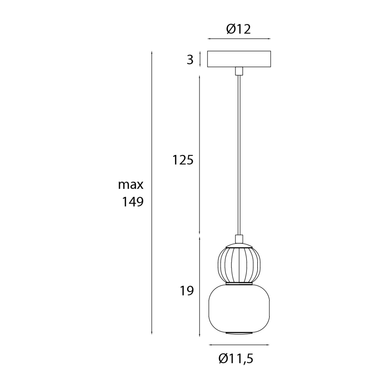 MAXLIGHT P0626 SUSPENSIE MULTICOLOR MODERN 5W, OPAL + DARK GREY [6]