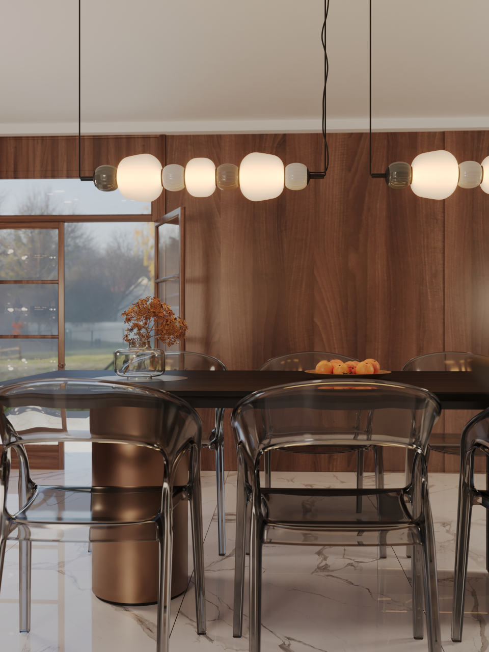 MAXLIGHT P0630 SUSPENSIE MULTICOLOR MODERN 28W, OPAL + DARK GREY+MEDIUM BROWN+LIGHT GREY [6]