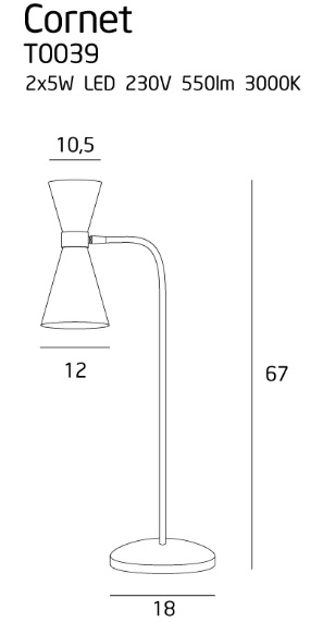 Maxlight T0039 Cornet - veioza moderna [4]