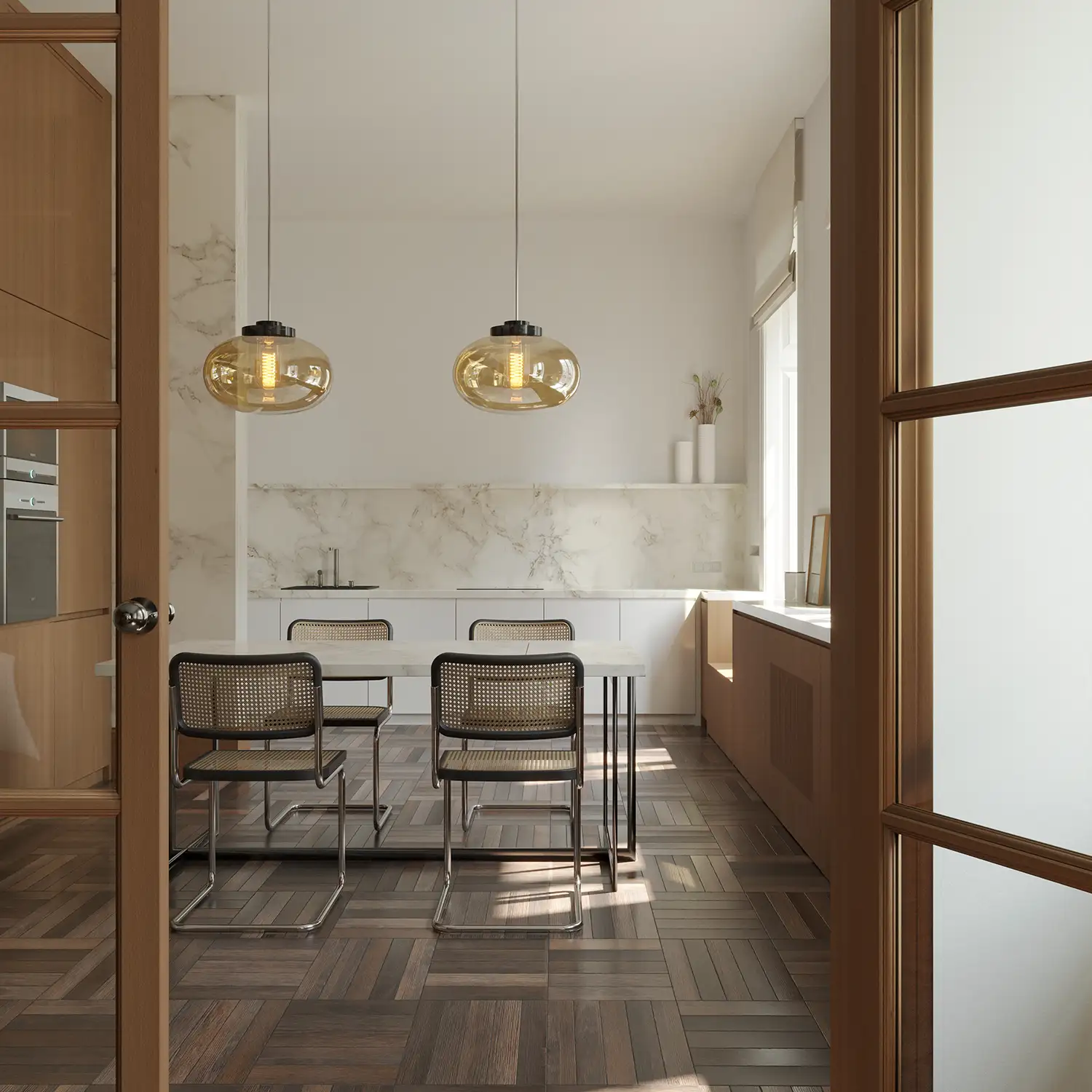 MAXLIGHT T0056 veioza MOONSTONE AMBER GLASS + WHITE MARBLE [4]