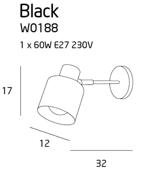 Maxlight W0188 Black - aplica moderna [3]