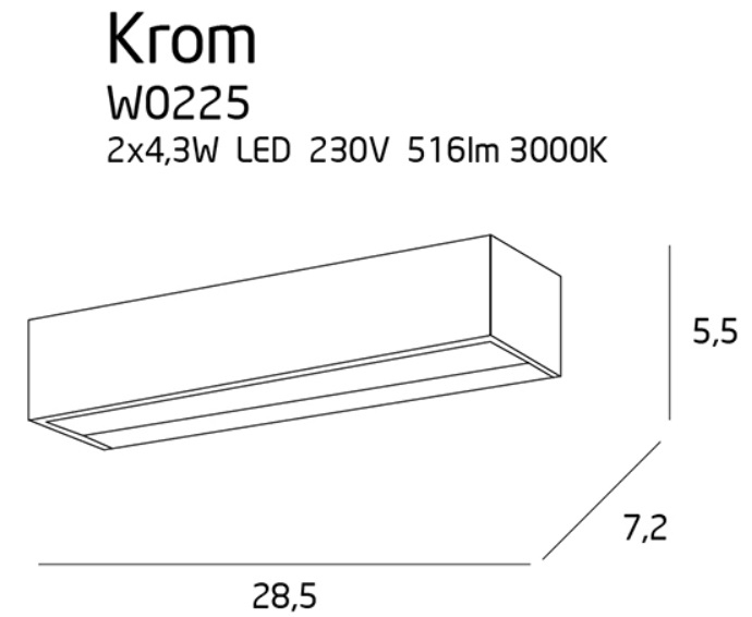 Maxlight W0225 Krom - aplica moderna [2]