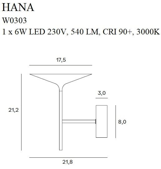 Aplica moderna HANA W0303 Aplica - moderna LED [8]