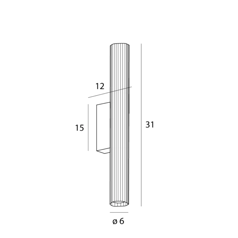 MAXLIGHT W0363 Aplice FAYETTE 31CM 6W IP44 3000K CZARNY-Aplica [3]