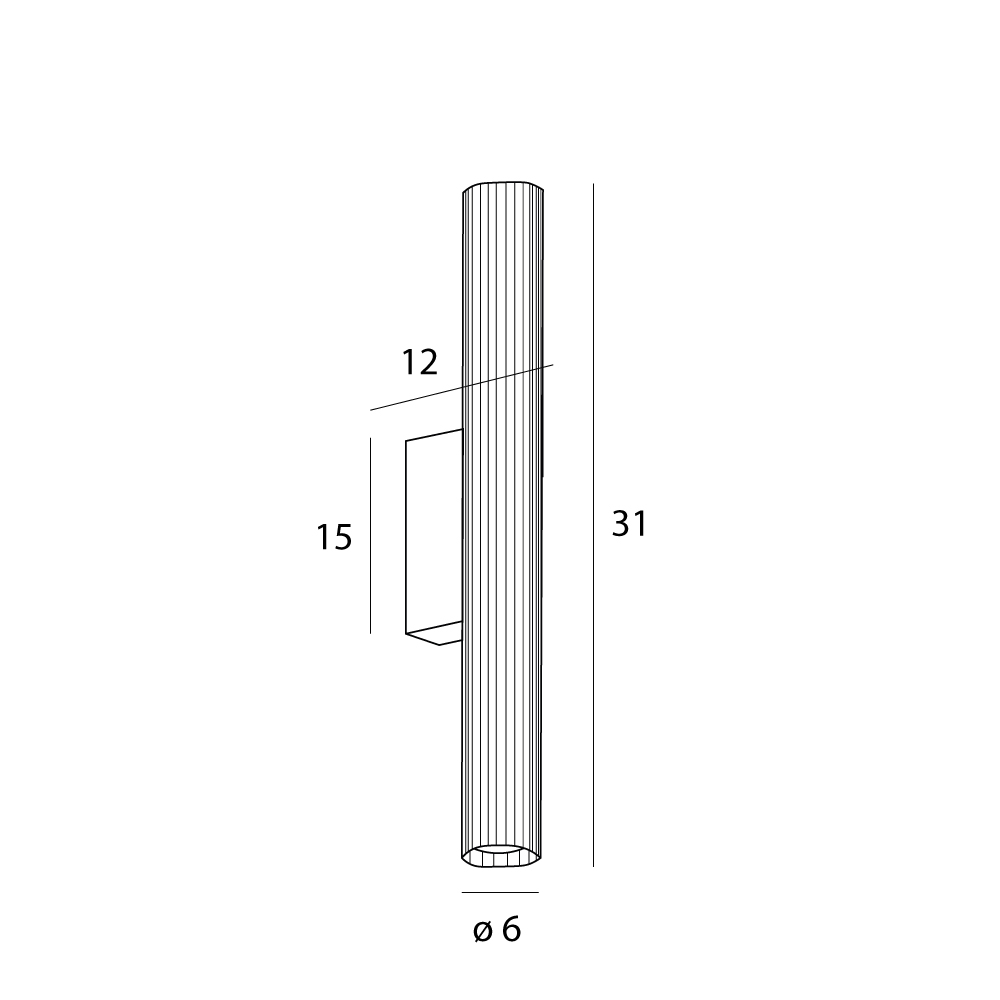 MAXLIGHT W0363 Aplice FAYETTE 31CM 6W IP44 3000K CZARNY-Aplica [7]