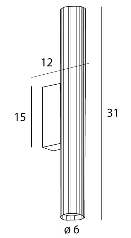 MAXLIGHT W0364 Aplice FAYETTE 31CM 6W IP44 3000K ZŁOTY-Aplica [6]