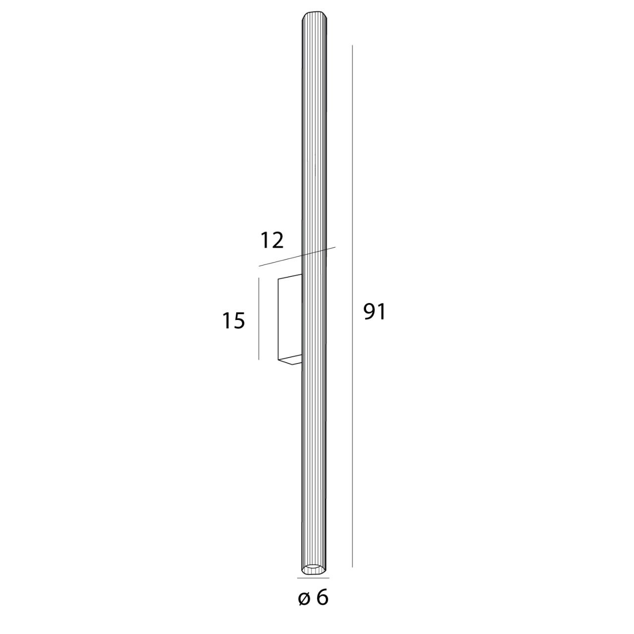 MAXLIGHT W0367 Aplice FAYETTE 91CM 18W IP44 3000K negru [8]