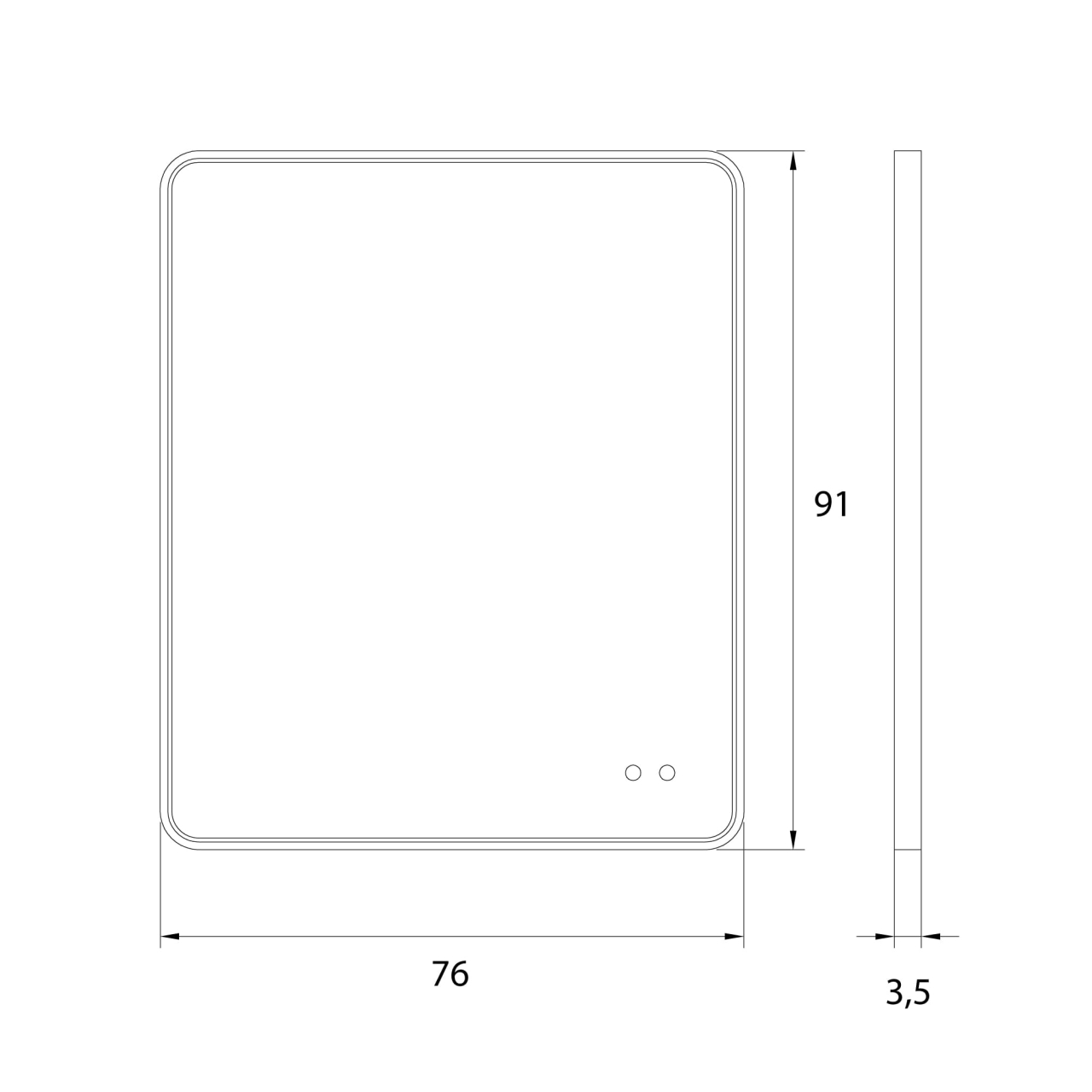MAXLIGHT W0384 MIRROR 76x91cm - oglinda [2]