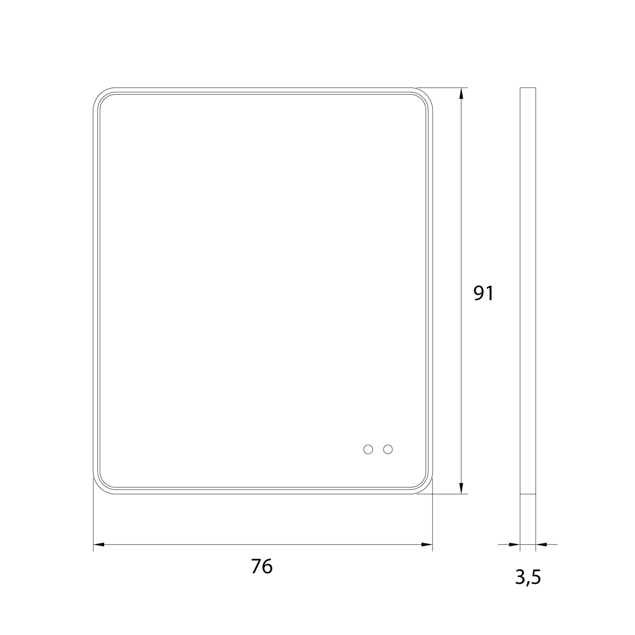 MAXLIGHT W0385 MIRROR  76x91cm - OGLINDA [5]